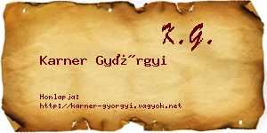Karner Györgyi névjegykártya